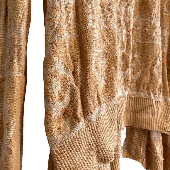 Y2K Abercrombie Fitch Gold Aztec Tribal Cotton Asymmetrical Cardigan Size Medium - Picture 8 of 16